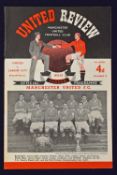 1952/1953 Manchester United v Cardiff City ootball programme 4 April 1953, Easter fixture at Old