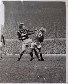 Football Press photograph (stamped county press) b&w 8” x 9 ¾”, 1971/72 showing Stuart Boam and