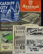 1955/1956 Championship season Manchester Utd football programme aways at Cardiff City, Manchester