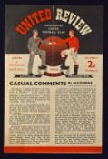 Scarce 1952/1953 Manchester Utd v Tottenham Hotspur 4 page Division 1 football programme 25 March