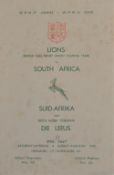 Scarce 1962 British Lions Tour to S Africa 3rd Test rugby Programme: The 4 pp glossy paper issue for