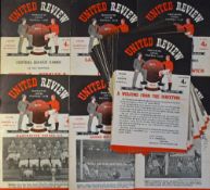 1952/1953 Manchester United home football programme collection nos. 1-17, 20-22, all league plus