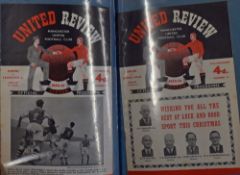 1954/1955 Manchester Utd home football programme collection nos. 1-22 (no.16 not included), has
