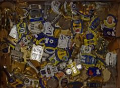 Selection of Leeds United Badges enamel badges appear to be match badges, wide variety of shapes and