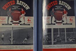 1961/1962 Manchester Utd home football programmes full set including v Bolton Wanderers (MS Cup