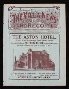 1924/1925 Aston Villa v Huddersfield Town (Champions) football programme dated 4 October 1924. Ex