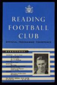 1954/1955 Reading v Manchester Utd FA Cup football programme 8 January 1955. Good.