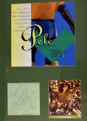 Framed and glazed montage of Pele with brief history, photo and autograph. Good.