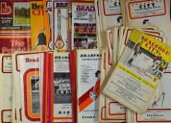 Collection of Bradford City home match football programmes from 1960 onwards to include a varied