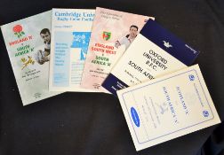 1996 South Africa A (Junior Boks) UK Tour Rugby Programmes (5): Excellent issues from the games v