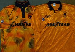 1990-1993 Wolverhampton Wanderers Home Football Shirts to include ‘Bukta’ short sleeve, No.5 to