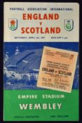 1957 at Wembley: England v Scotland football programme & match ticket (2) Programme slight crease,