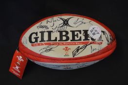 2018-19 Welsh Rugby Squad Signed Rugby Ball: New Gilbert official WRU full sized ball signed by