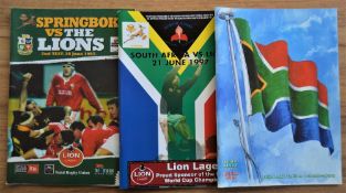 1997 British Lions’ victorious Tour to S Africa Rugby Programmes (3): Lovely set of all three test