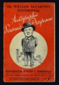 1948 Hibernian v Manchester Utd football programme 22 September 1948, William McCartney