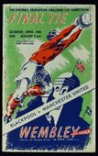 1948 FA Cup Final football programme Manchester Utd v Blackpool at Wembley 24 April 1948. Slight
