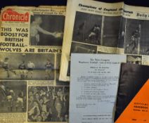 Wolverhampton Wanderers memorabilia to include 1950 Directors Report & Accounts, 1951/52 Official
