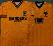 1980s Wolverhampton Wanderers Football Home Shirts to include 1986-1988 ‘Staw Distribution’ ‘