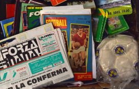 Box of Mixed Football Ephemera to include programmes, cards, magazines, press packs, Christmas