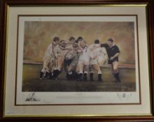 1993 England Rugby Ltd Edition Signed Framed & Glazed Print ‘Sweet Chariot: Fine Stephen Doig