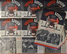 1950/1951 Manchester Utd complete season of league home football programmes (21) Fair-good.