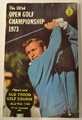 1973 Official Open Golf Championship signed programme – played at Old Troon and won by Tom