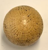 Varsity “B” guttie golf ball c.1895 – with unusual circular and square pattern marks and retaining