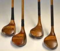 4x large socket headed spoons – 3 x with striped tops spoons by A Patrick, Chas Gadd, W Winton and a