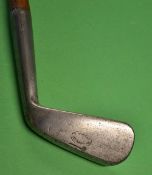 Tom Morris St Andrews early Tom Stewart pipe mark smooth shallow face lofting iron – with wide
