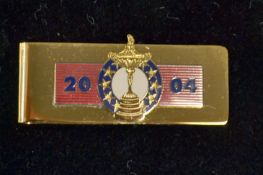2004 Ryder Cup Enamel Money Clip: Played at Oakland Hills Golf Club won by Europe in official box of