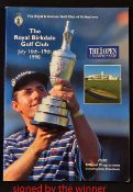 1998 Official Open Golf Championship signed programme: played at Royal Birkdale signed by the winner