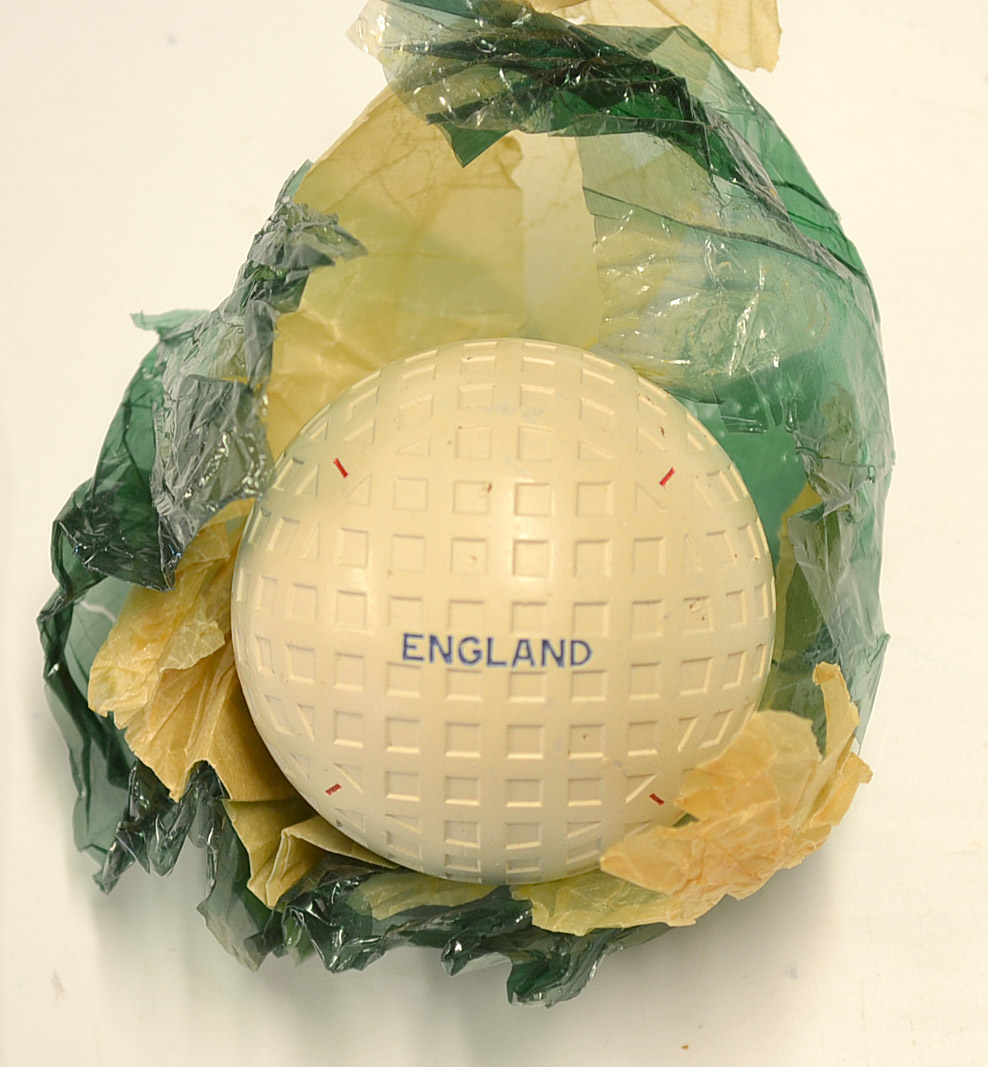 The Briar No. 1 square mesh dimple golf ball: stamped England and red no.1 to 8 corners - unused and - Image 2 of 2