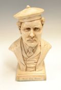 Young Tom Morris white resin bust – with engraved plaque “Young Tom Morris1851 – 1875” – signed with