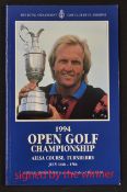 1994 Official Open Golf Championship signed programme: played at Turnberry signed by the winner Nick