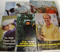 Collection of Official Open Golf Championship programmes from 1974-1980 (7) - Royal Lytham and St
