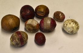 Selection of ‘Le soule’ or ‘Choule’ Balls in various sizes all appear in wood, condition mixed.