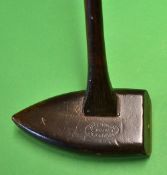 Brewster Simplex Patent centre shafted boat shaped spoon c.1897 – with brass inlaid sole plate and