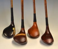 4x large socket head golf woods – Martin & Kirkaldy striped topped brassie, MacKenzie Edinburgh
