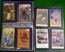 Golfing Postcard Album going back to the early 1900 onwards (ex-Sarah Baddiel Collection): featuring