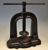 Vic Cast Iron Guttie Golf Ball Bench press - horseshoe shaped mounted overall 12”h x 11”w x 6” d (