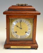 2000 PGA Golf Cup Match presentation bracket clock – with brass engraved plaque inscribed “Given