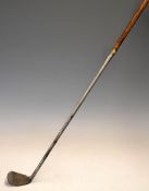 Rare Tom Stewart anti shank mashie with an extremely overlong extended hosel/shaft 23.5” and