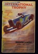 Brooklands Motor Racing “The International Trophy - April 28th 1934 Programme - A detailed and
