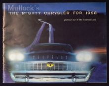 The Mighty Chrysler For 1958 Sales Catalogue A very large impressive 24 page sales catalogue. With
