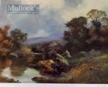 Fishing Print - John Trickett Signed Limited Edition Print - “Salmon Fishing” published 1983 limited
