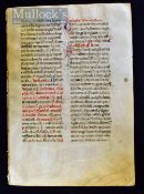 Italy – Large Decorative Breviary Manuscript Leaf on Vellum Circa 1325 - decorative, huge breviary