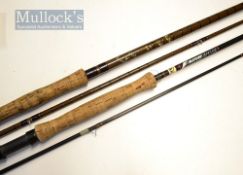 2x good usable trout fly rods - The Rod Box “Fibatube Alnwick” 9ft 6in 2pc carbon - line 6-8# with