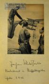 Germany Flying Ace - Hans-Joachim Marseille Signed Display depicts Marseille checking aeroplane