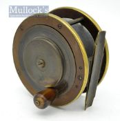 Ogden & Scottford Maker 19 Leicester Square London W.C combination brass & ebonite salmon reel - 4.