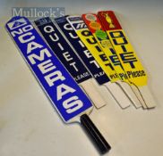 British Golf Open Championship Paddles course officials used for crowd control having Quiet /